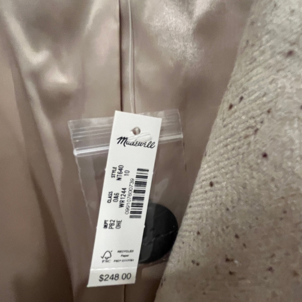 Women’s Madewell Single breasted blazer in Herringbone <NWT> - Picture 2 of 4